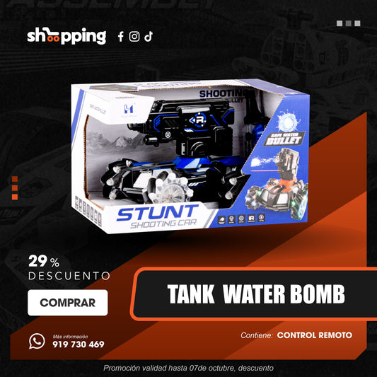 TANK WATER BOMB a Control Remoto 4x4 Dispara Hydrogel: Diversión Acuática de Alta Potencia